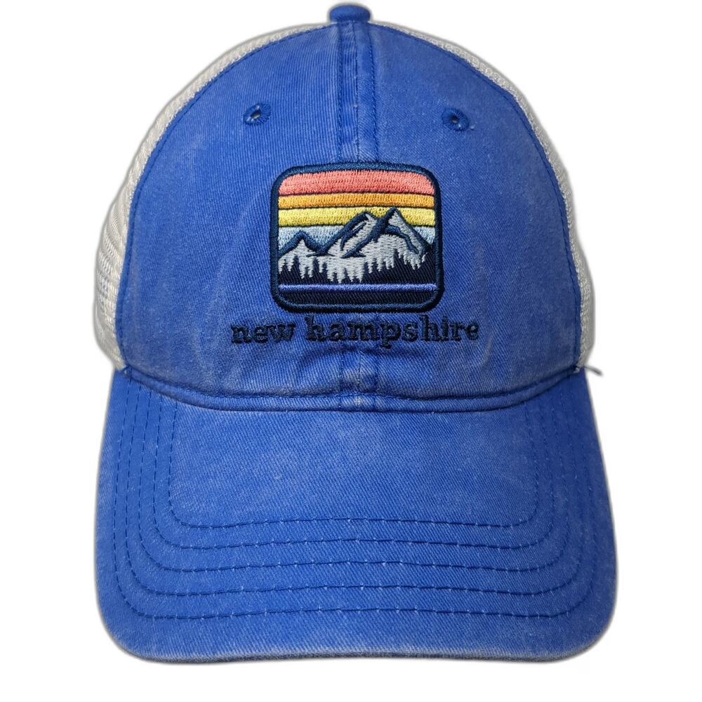 Home Free Baseball Cap Blue One Size Mesh Mountain Patch New Hampshire Hat